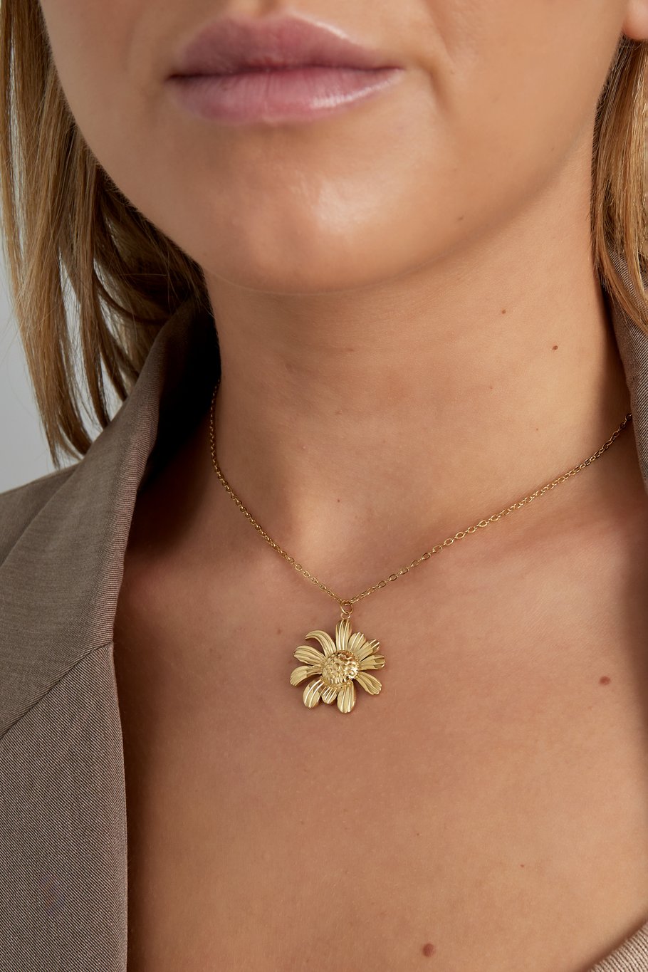 Halskette „Happy Daisy“ – Goldfarbe - Goldfarbefarbe Bild2